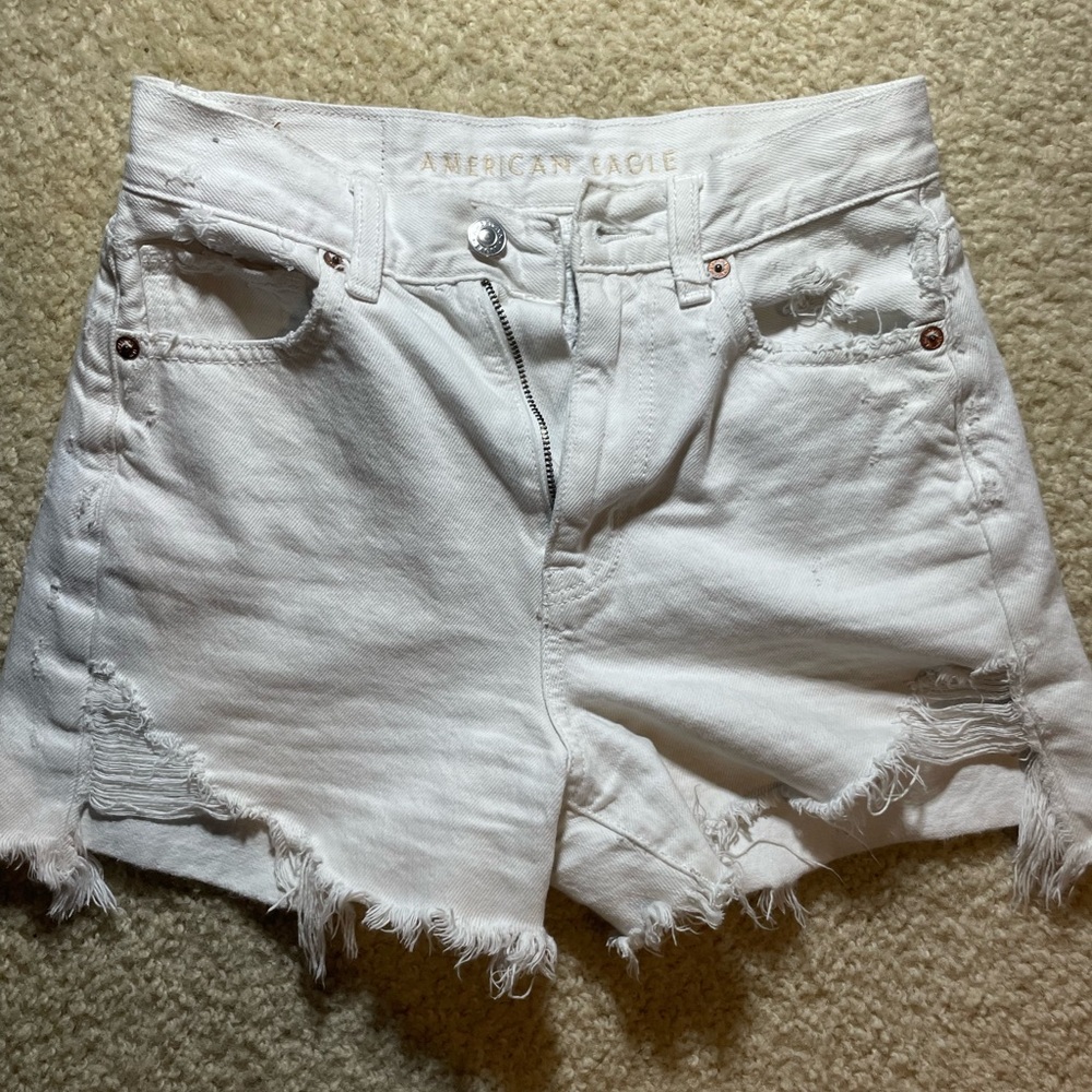American Eagle White Jean Shorts